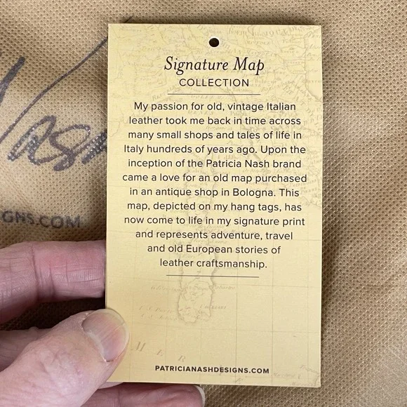 Patricia Nash Map Collection Crossbody Clutch Bag Leather Brass Travel Artisan - Picture 9 of 13